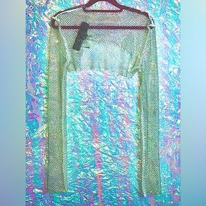 Rhinestone Stunner Mesh Crop Top